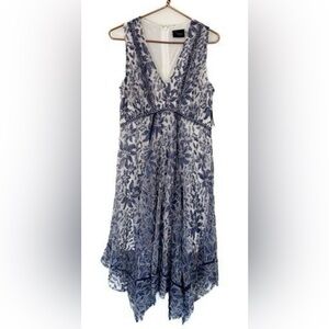 Just Taylor Crochet Handkerchief Hem Dress